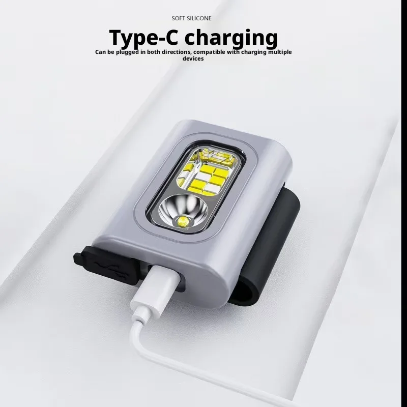 Outdoor Lighting Portable Sports Red Light Silicone Strong Magnetic Fishing Chest Lamp Night Running Lighting Portable