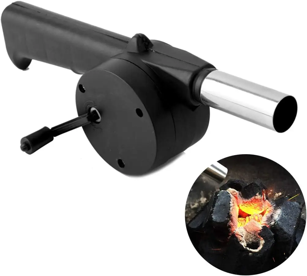 

Outdoor Cooking Barbecue Blower Portable Hand Crank Fan Air Blower Grill Picnic Camping Stove Accessories Barbecue Tools