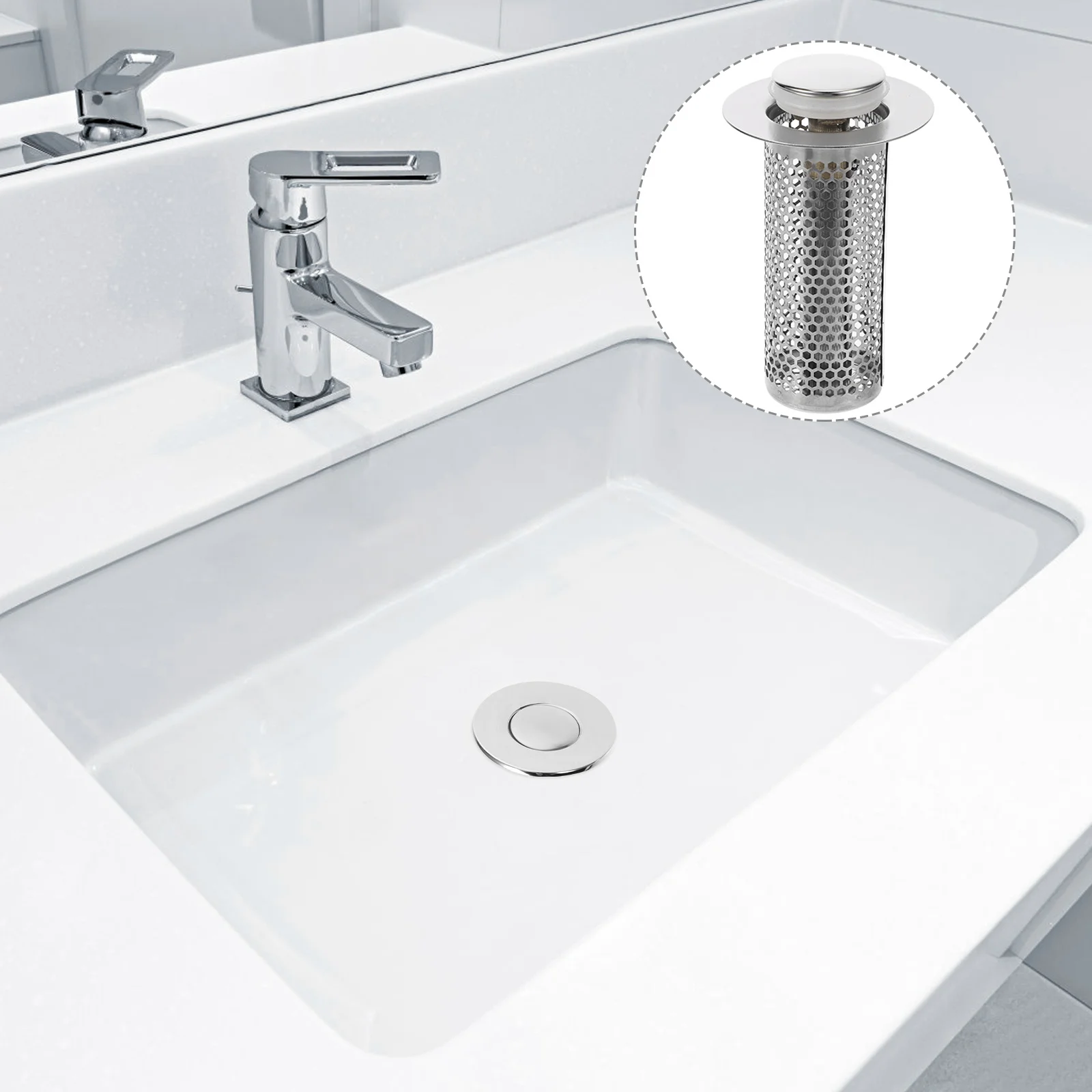 

1pc Floor Drain Filter Net Stainless Steel Anti-Clogging Sewer Strainer Mesh For Bathtub Shower Drain Hair Catcher