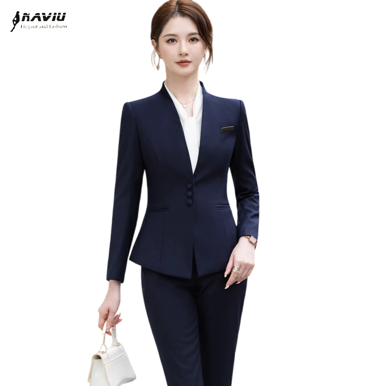 

NAVIU 2025 New Elegant Formal Suit Women's Professional Autumn Interview Business Slim Blazer And Pants Office Ladies Work Wear