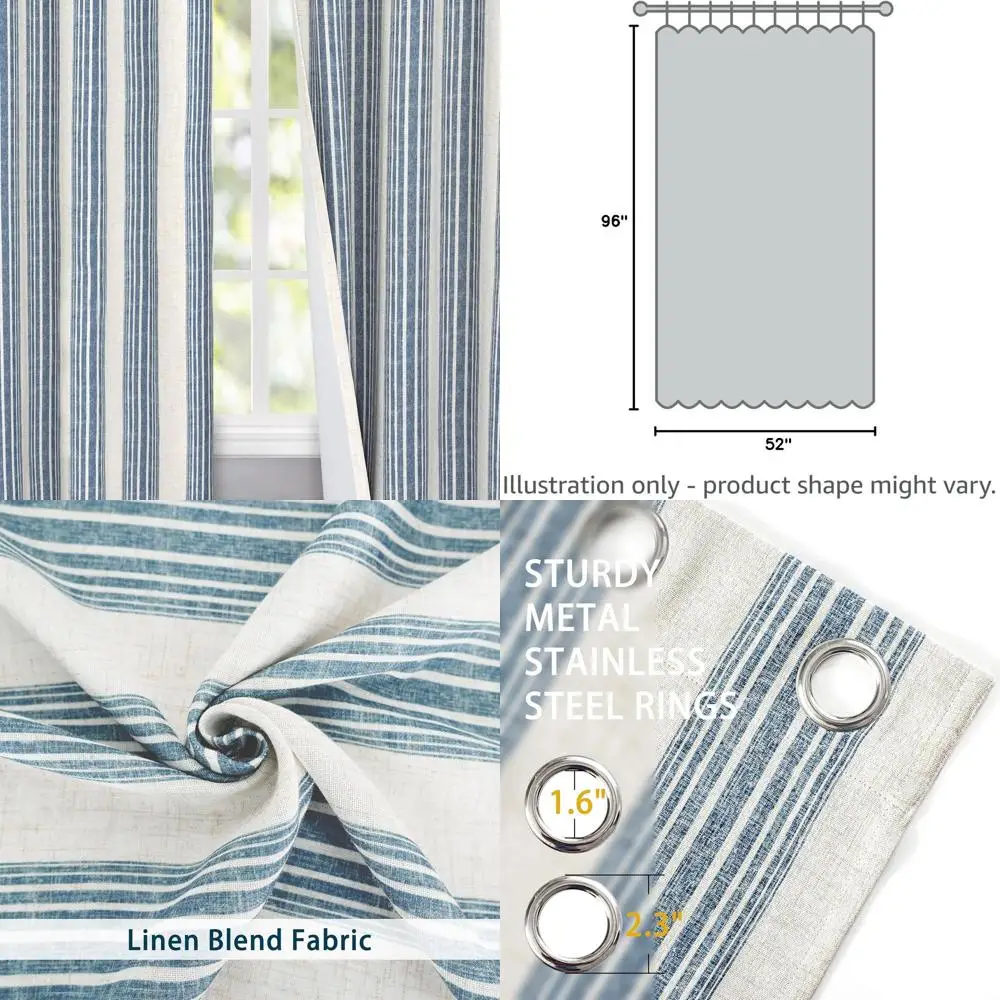 

Тепло- и звукоизоляционные светонепроницаемые шторы, 2,4 м в длину, в полоску, для спальни и гостиной