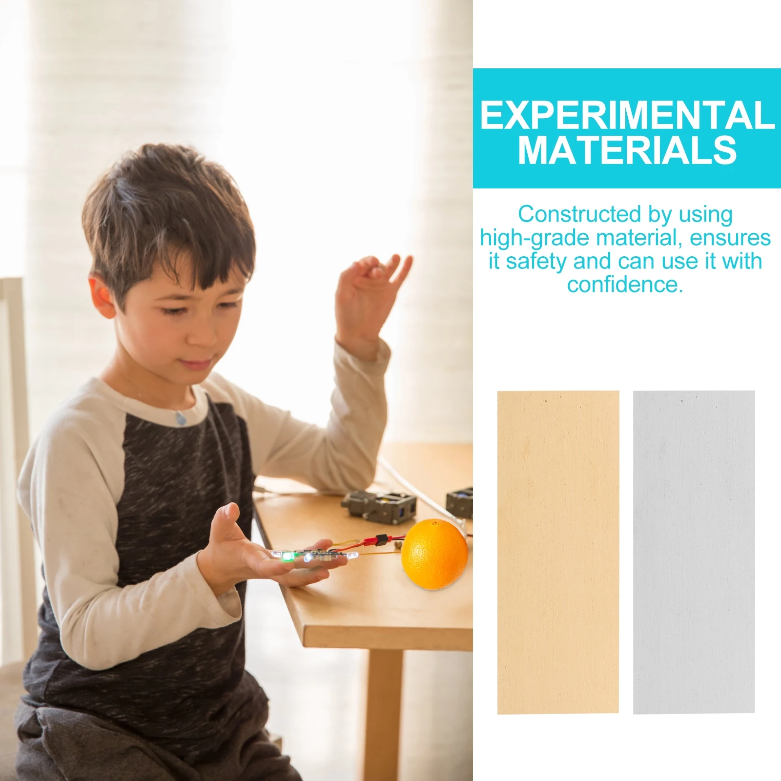 

10 Pairs Zinc Sheets Copper Sheets 5x2cm DIY Fruit Experiment Materials Kids Science Educational Supplies