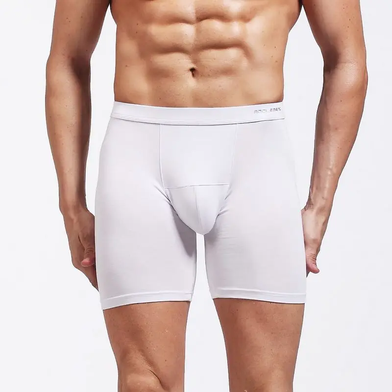 남성용 스포츠 롱 레그 팬티 모달 사각팬티 러닝용 내구성 속건 롱 팬티 3매