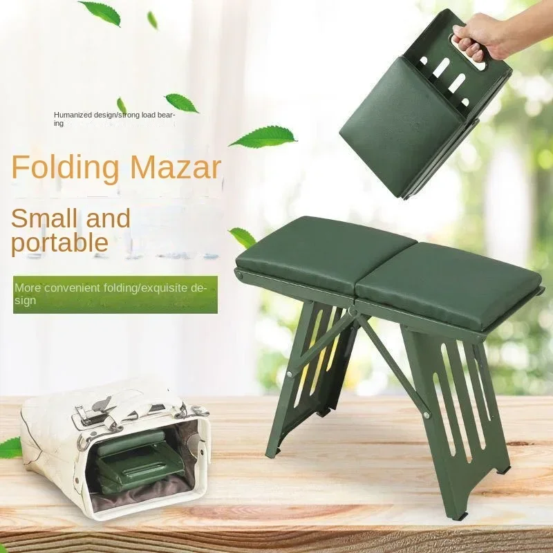 Mini Steel Portable Folding Thickened simple Camping Stool Chair Fishing Hiking Outdoor Backpacking light queue train dormitory