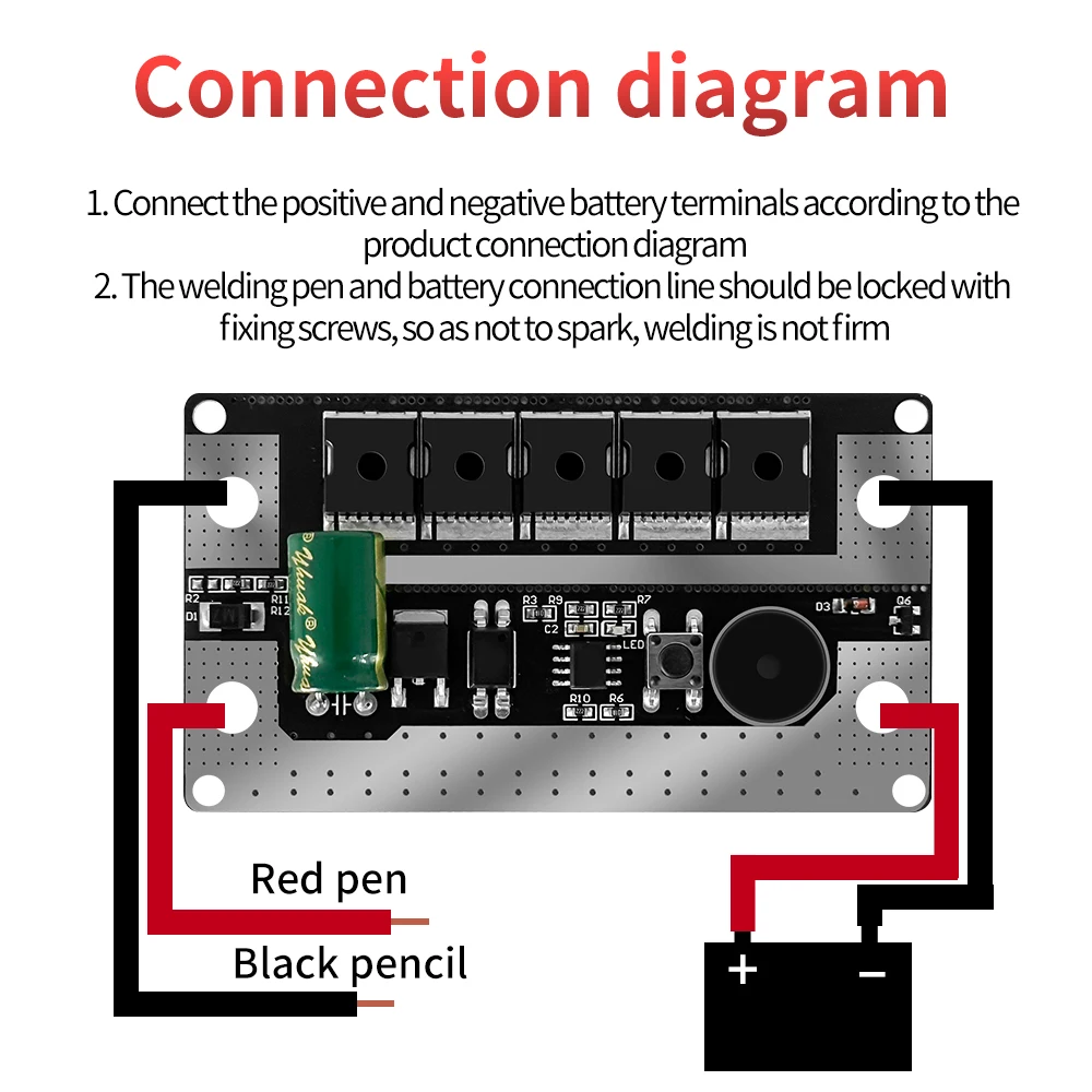 

DC 6.5-16V 1700A 18650 Lithium Battery MOS Spot Welder Board Diy Kits 9-Gear Output PCB Spot Welding Kits for 3S battery pack