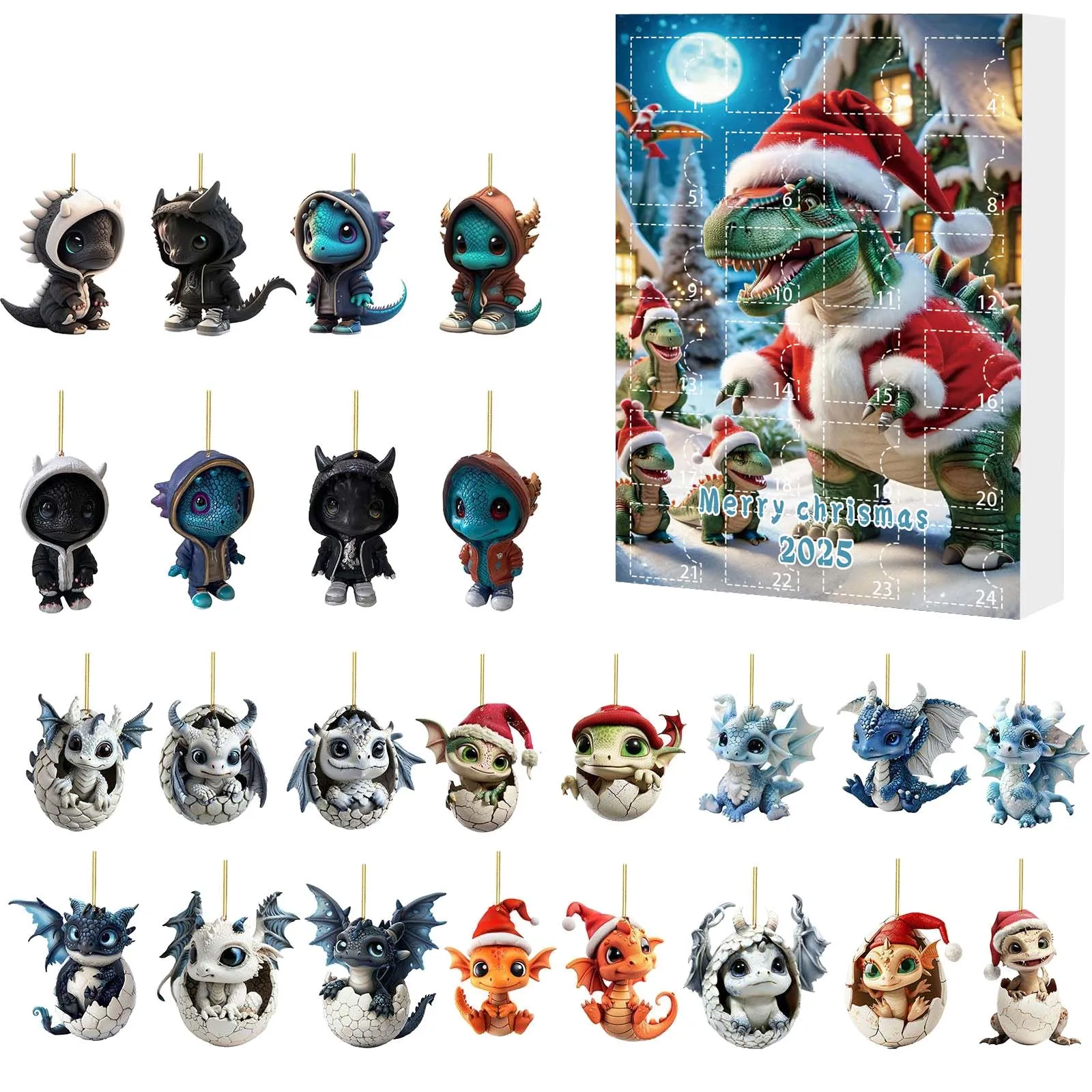 Minuterie d'intervalle pour l'entraînement, arbre de noël, pendentif en acrylique, calendrier de l'avent du Dragon, compte à rebours de noël, horloge de sable pour bureau