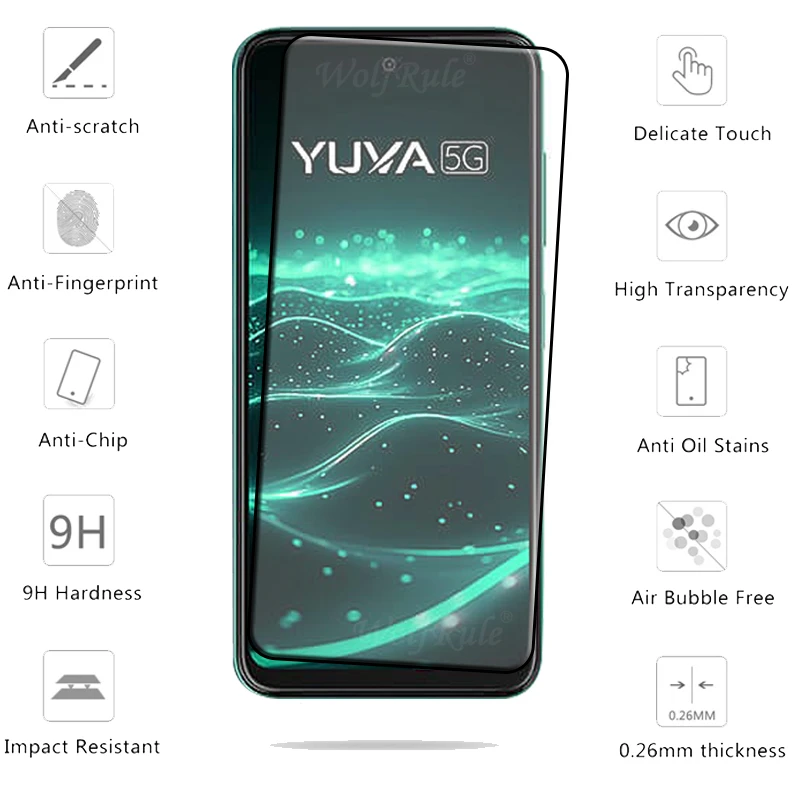 1/2/3/4PCS Full Cover Glass For Lava Yuva 5G Glass Lava Yuva 5G Screen Protector Full Cover 9H HD Tempered Glass Lava Yuva 5G image 2