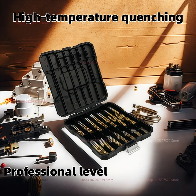 Zestaw 99 wierteł krętych z tytanu, wiertła ze stali szybkotnącej do drewna, żeliwa i metalu, antykorozyjne i trwałe.