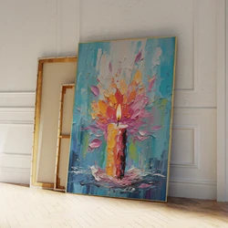 Modern Abstraction Colorful Candles Art Painting Poster Print Picture Canvas For Living Room Bedroom Gallery Wall Art Home Decor
