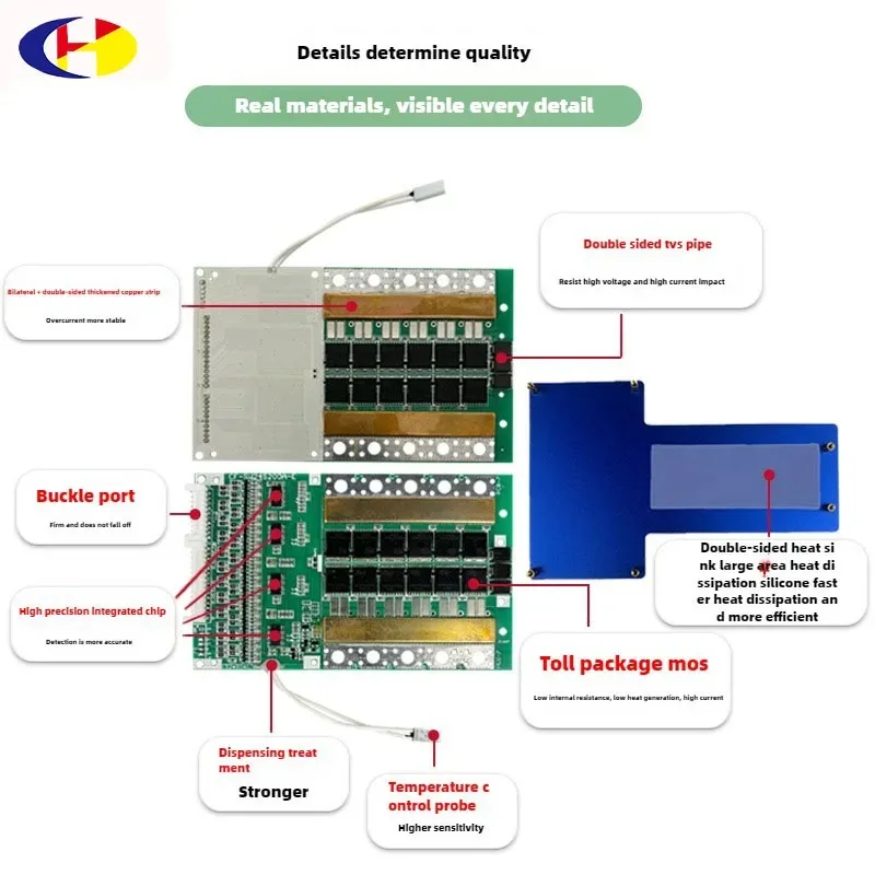 4S 7S 8S 14S 16S 17S 20S 21S 24S 28S Bms Board 48V 36V 24V 12V Lifepo4 Battery Balance BMS 60A-120A Electric Car