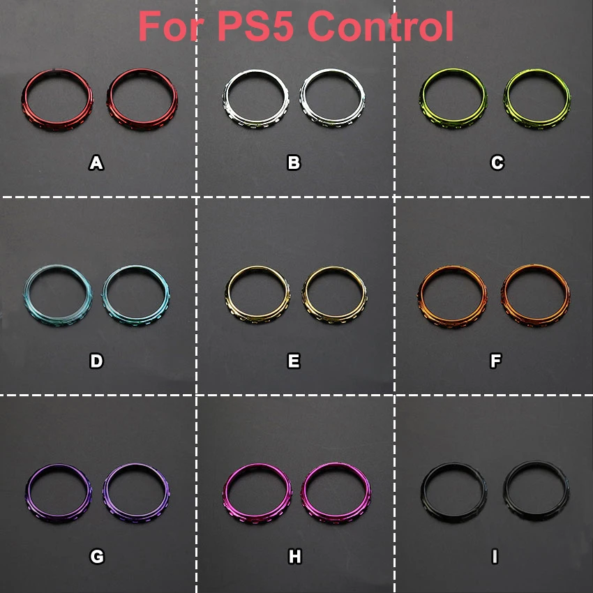 10PCS Chrome Accent Joystick Rings For PS5 Gamepad joystick Replacement Analog Sticks