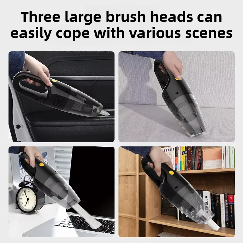 USB Rechargeable High Power Cordless Car Vacuum Cleaner Wet and Dry Dual Use Handheld Household Vacuum Cleaner Bagless