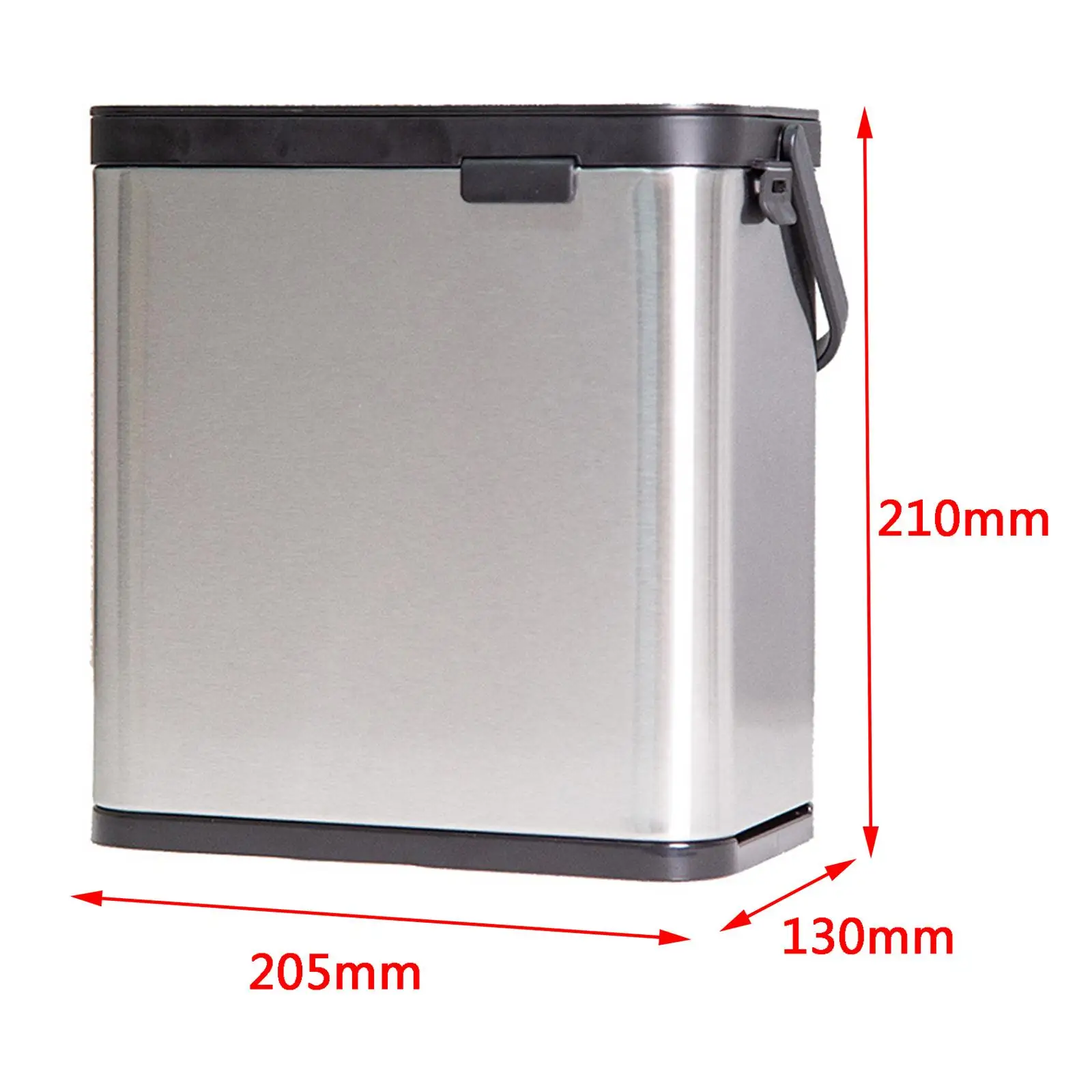 Waste Bin Bucket with Lid Garbage Trash Hanging Trash Can 3L Stainless Steel for Kitchen Bathroom Cupboard Countertop Door