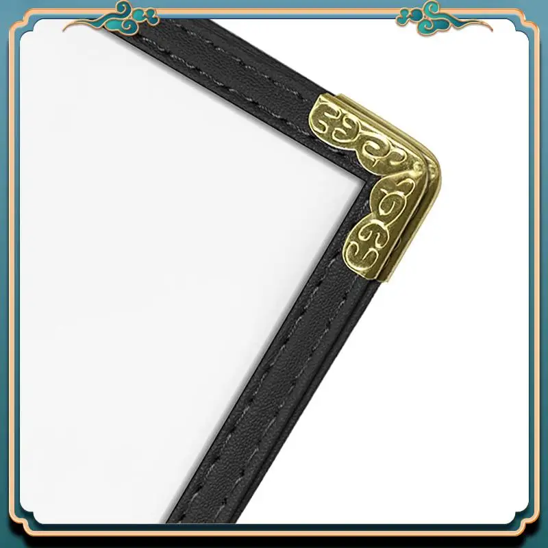 ABJG-36 Pack غطاء قائمة على طراز المقهى، حافة مزدوجة الغرز، فينيل شفاف كريستالي (أسود، صفحتين/4 عرض - 8.5 بوصة × 11 بوصة)