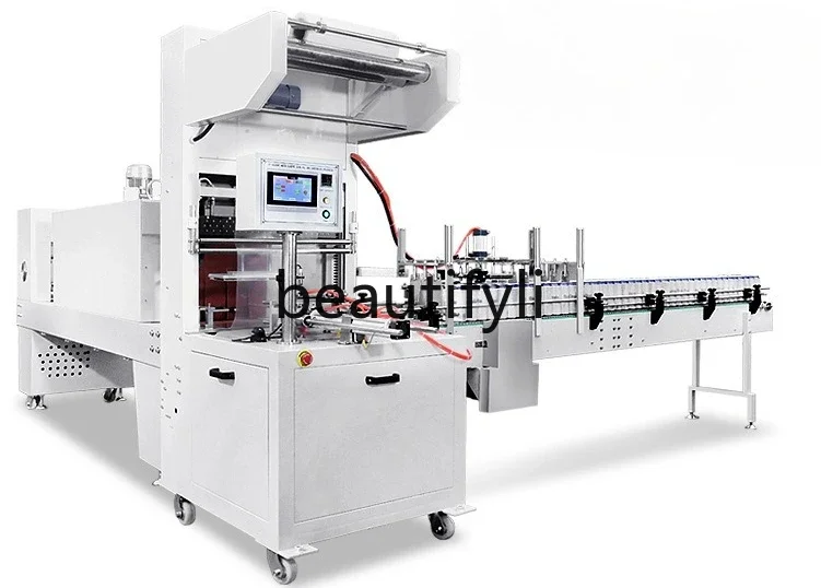 A38 Fully Automatic Sleeve Type PE Heat Shrink Film Packaging Machine Large Custom Beverage Mineral Water Beer Carton