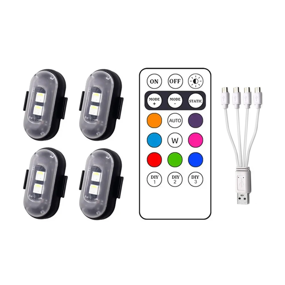 2/4/6x Wireless Remote Control Car LED Light, Multi-mode Car Warning Light, Decorative Light for Car Motorcycle, Car Accessories