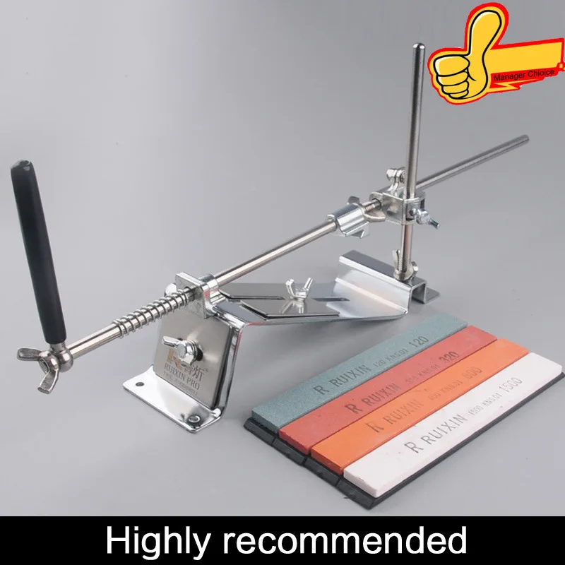 

Фиксированная точилка для ножей RUIXIN, профессиональная система заточки из нержавеющей стали, кухонный точильный камень, алмазный точильный камень, полировка