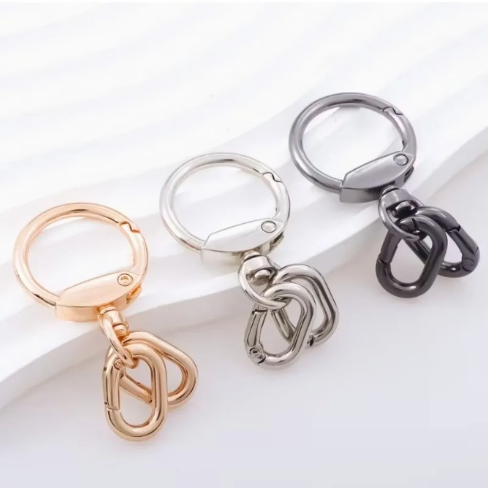 3pcs Multifunctional Metal Swivel Clasp Clips Rotating Trigger Coil Spring Bag Buckle with Key Rings O Ring Keychain Clip