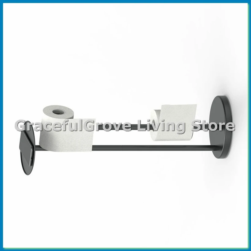 

Black Toilet Paper Holder Stand with Shelf, Freestanding Toilet Paper Holder, Heavy Base No Tipping over for Bathroom-ABFB