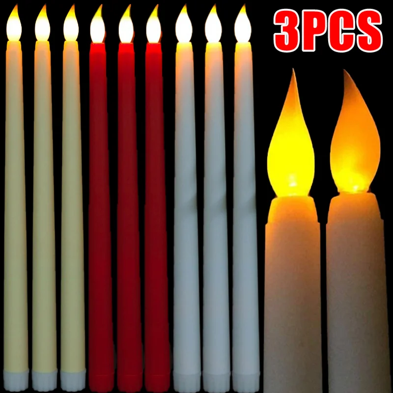 1/3PCS LED Candle Lights Battery Powered Flameless Lamps Electronic Tealight Lighting for Home Wedding Birthday Party Decoration