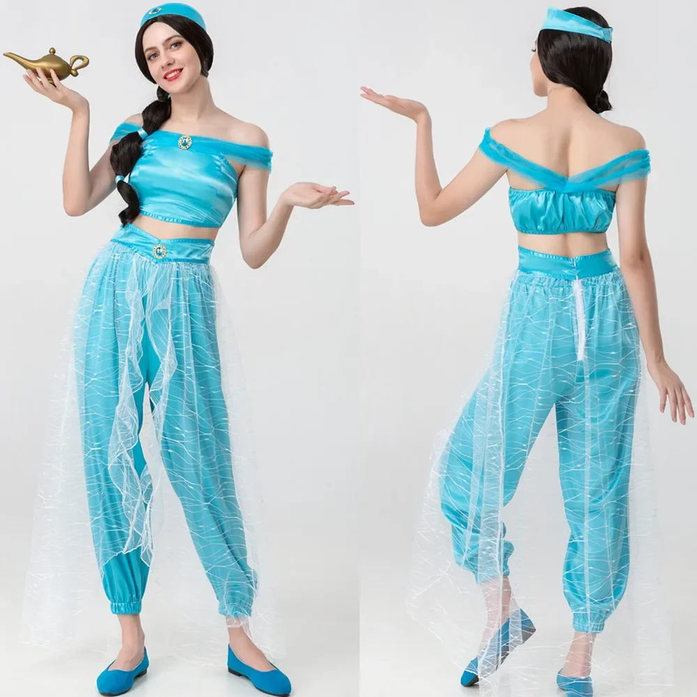 

Halloween Cosplay Adult Princess Jasmine Fancy Dress Carnival Party Costumes