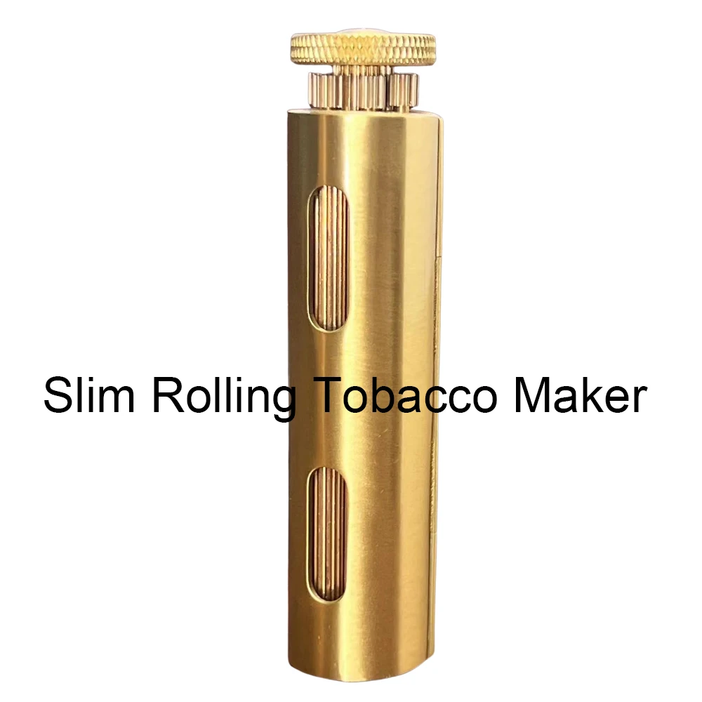 Round brass Φ6mm Cigarette Rolling Machine Antique Brass Material Manual Mechanical Nostalgia Tobacco Rolling  70MM Paper Gift - view 6