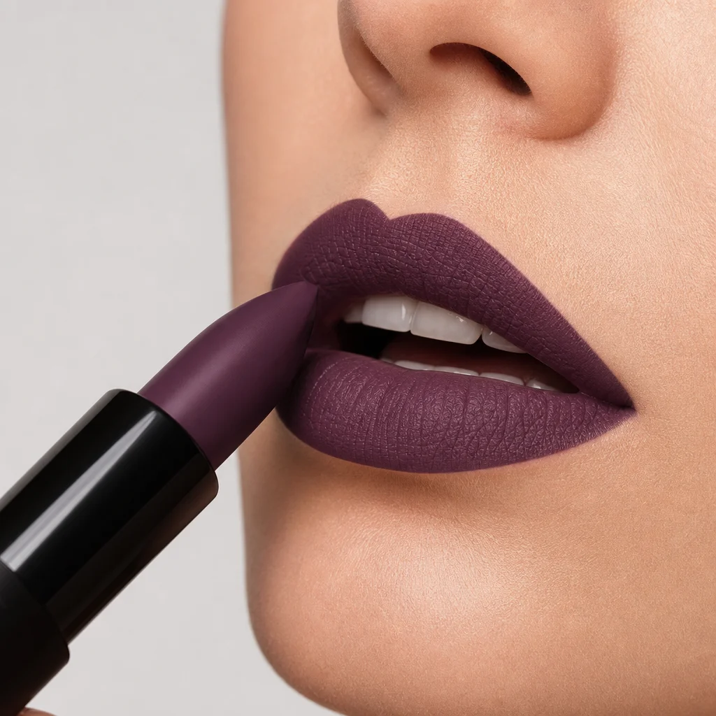 Matte Dark Black Lipstick Witch Dark Brown Shade Smooth Pigmented Velvety Lip Makeup Long Lasting Non Transfer Gothic Lipstick view 6