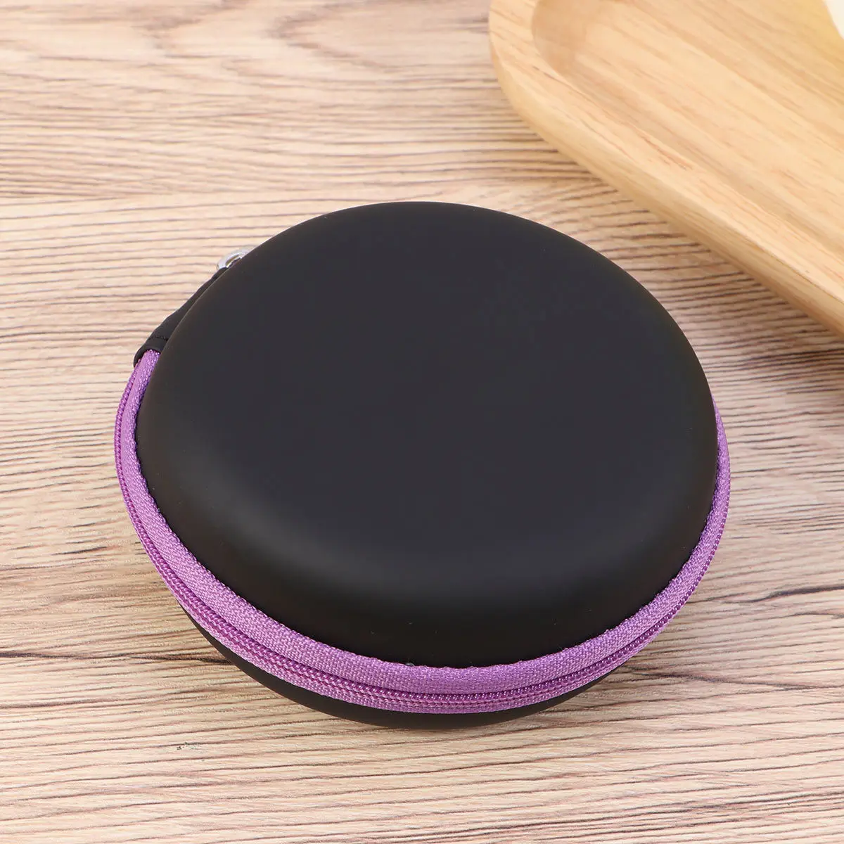 

Essential Oil Storage Bag Portable Faux Round Case 12 Grids Shockproof Travel Holder For 1/2Ml Bottles Purple