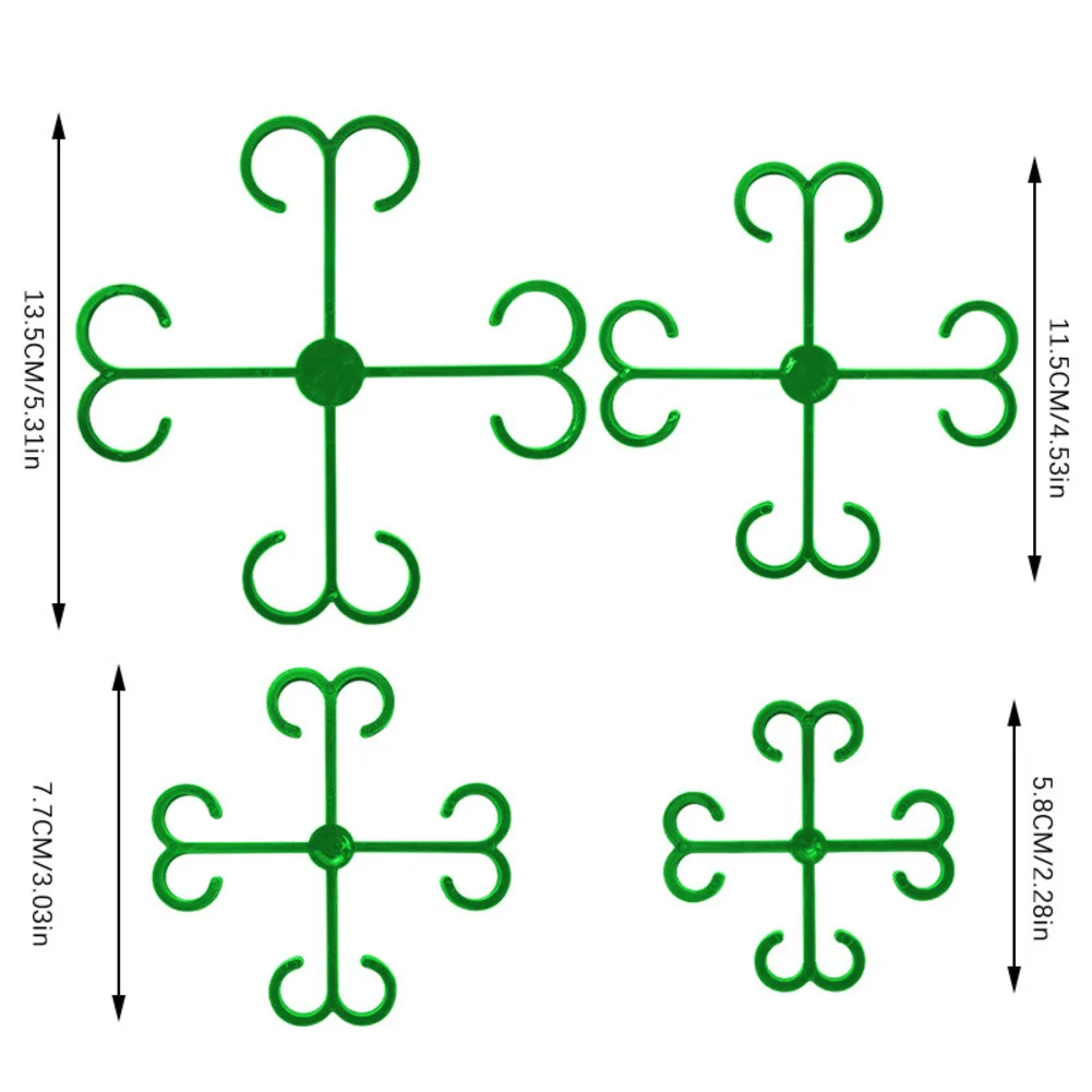 Plant Stem Support Double Hook Plant Gathering Rack Garden Tool For Indoor Plant Plant Support Clips Transparent Green