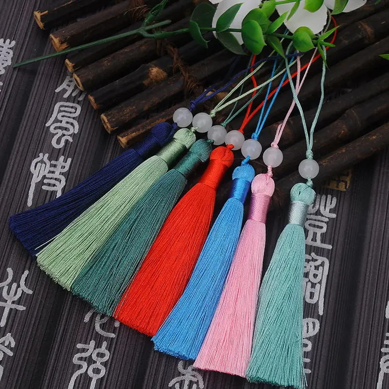 

8CM Colorful Small Tassel Spike String Imitation Jade Bead Bookmark Small Hanging Spike Incense Pouch Incense Pouch Pendant