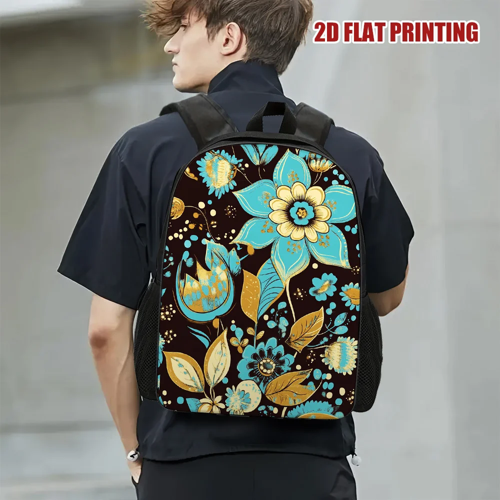 

One-piece floral abstract design backpack with 2D flat print design, both functional and comfortable, ideal for commuting