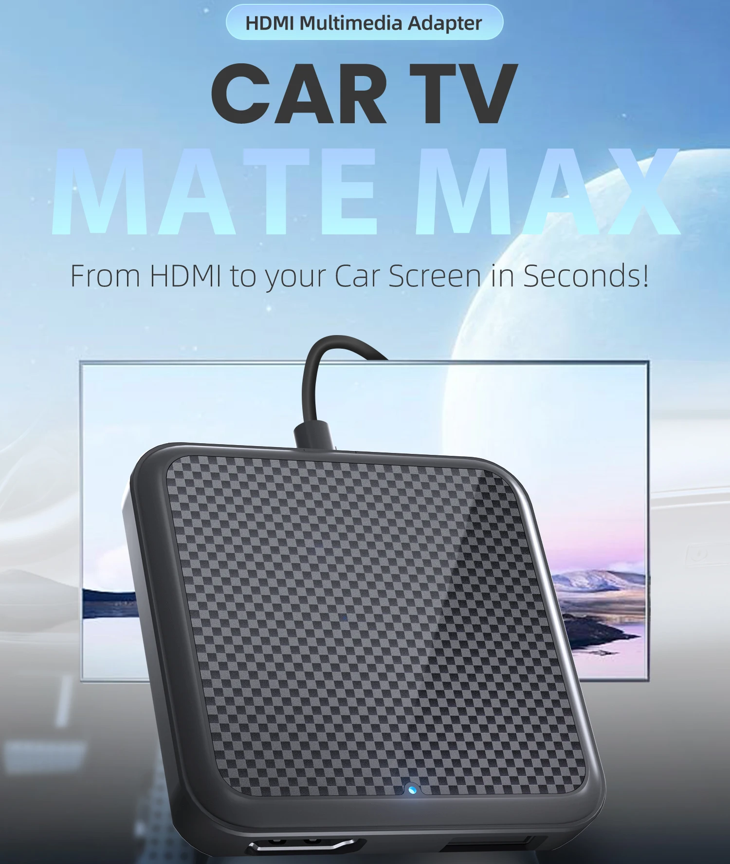 يمكن توصيل مدخل HDMI السلكي للسيارة الأصلية من Ottocast Car TV Mate Pro بصندوق التلفزيون