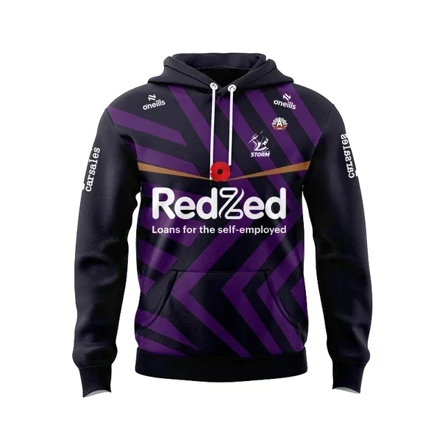 Camisola de rugby para homens e mulheres, Australian Storm Ansignia, capuz infantil, impressão personalizada de nomes e números, tamanho S a 5XL, 2021