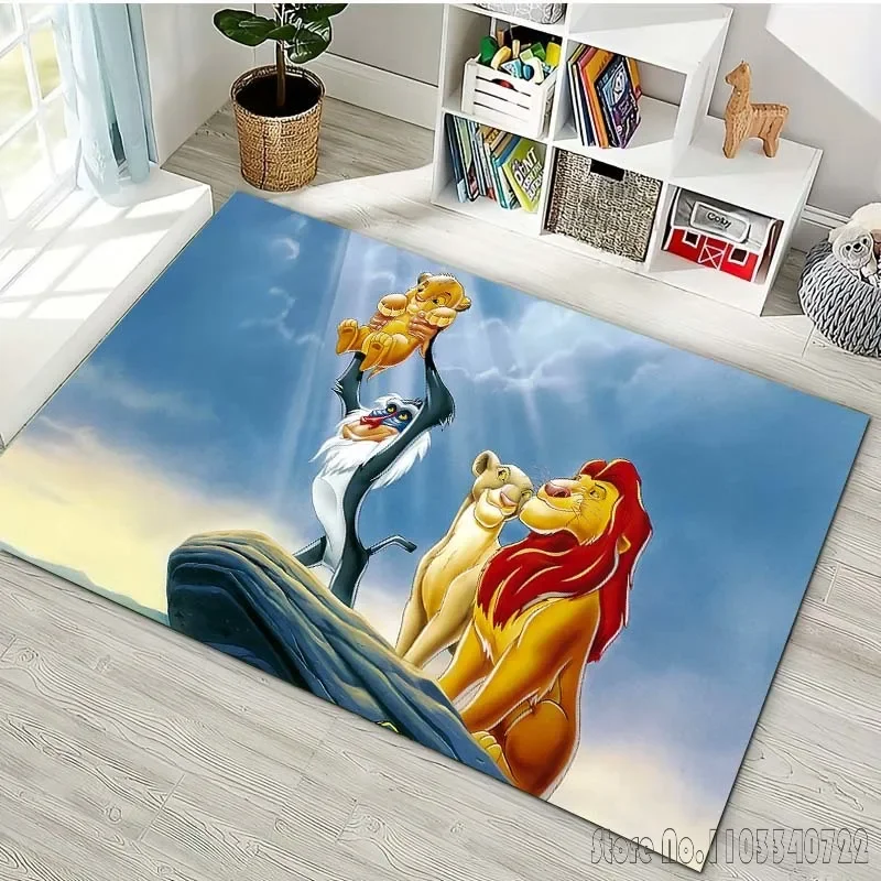 Cartoon Disney Lion King Printing Carpet Rug for Living Room Bedroom Sofa Home Decor Kids Play Area Rug Non-slip Mat Kids Room