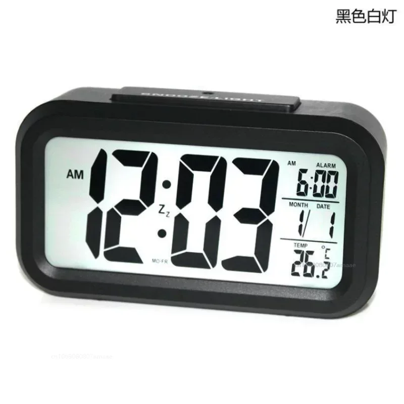 Reloj Digital LED para escritorio, reloj electrónico con Control de sonido, alarma de retroiluminación, Despertador de decoración del hogar para niños y dormitorio