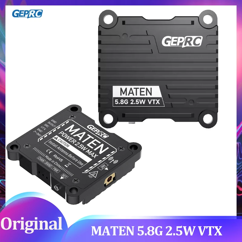 

GEPRC MATEN 5.8G 2.5W VTX PRO Aluminum Alloy Numerical FPV Transmitter With Pit mode for FPV Drone RC Model