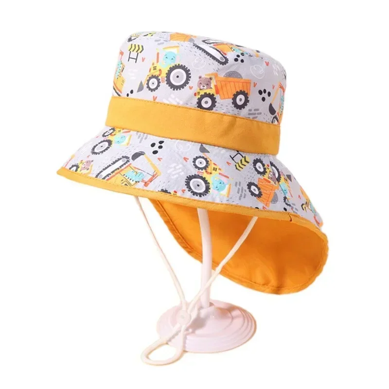 Spring Summer Cotton Baby Sun Hat for Girls Boys Baby Bucket Hat Outdoor Children UV Protection Beach Hat