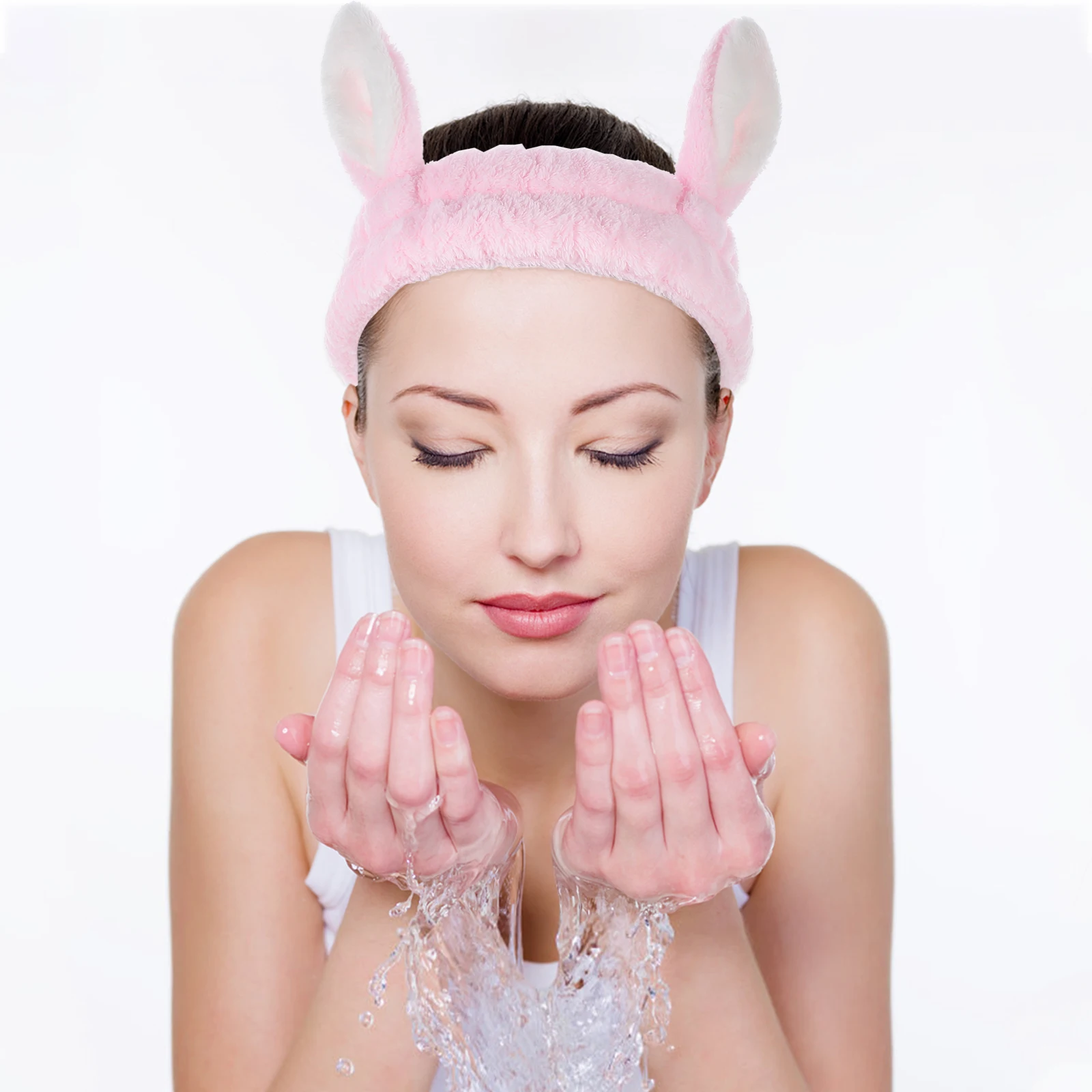 

3pcs Shower Hairbands Animal Ears Elastic Head Wraps Makeup Hair Ties Face Washing Spa Warm Comfortable Sensitive Skin Ear