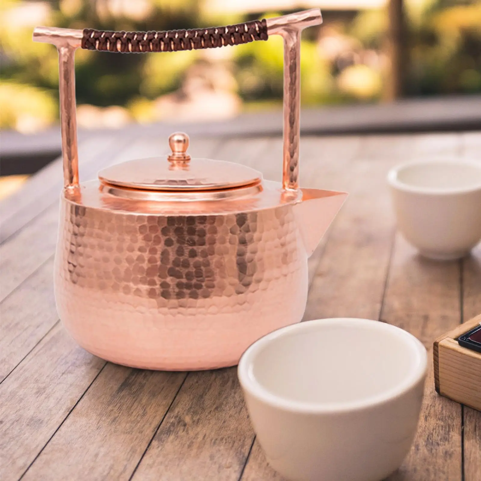 

1.2L with Ergonomic Handle Portable Copper Teapot Filtering Teapot Kung Fu Teapot for Picnic Restaurant Tea House Office Kitchen