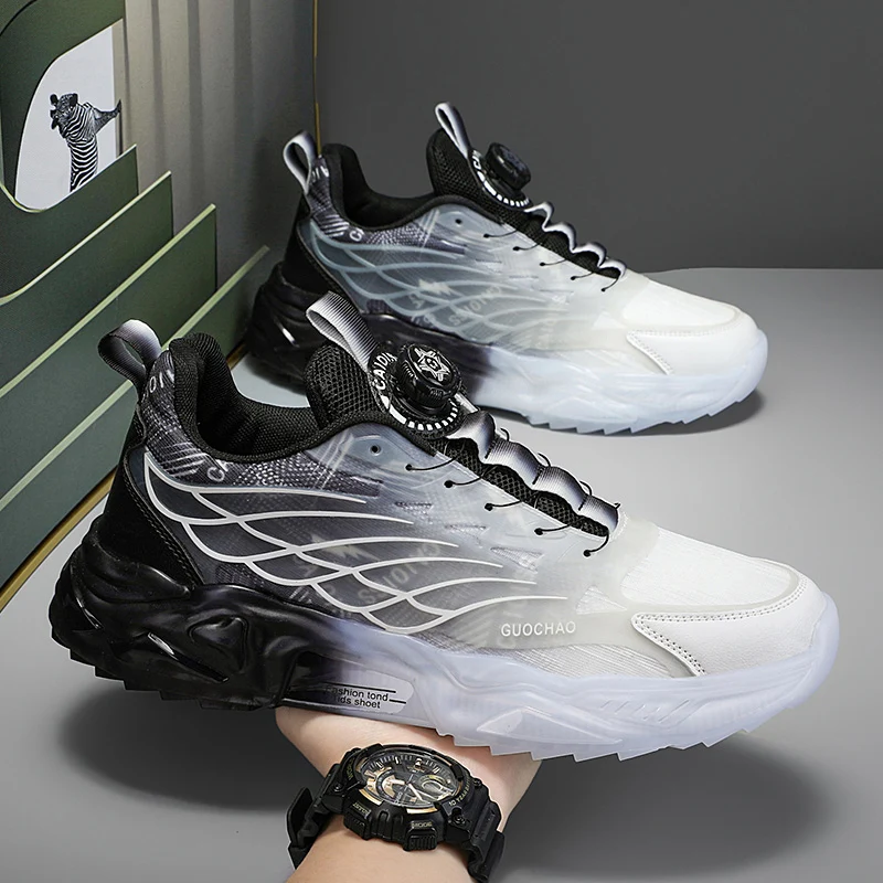 

Men's Versatile and Breathable New Sports Shoes - Breathable Woven Upper with Stripesd Design, Light and Comfortable, Sports