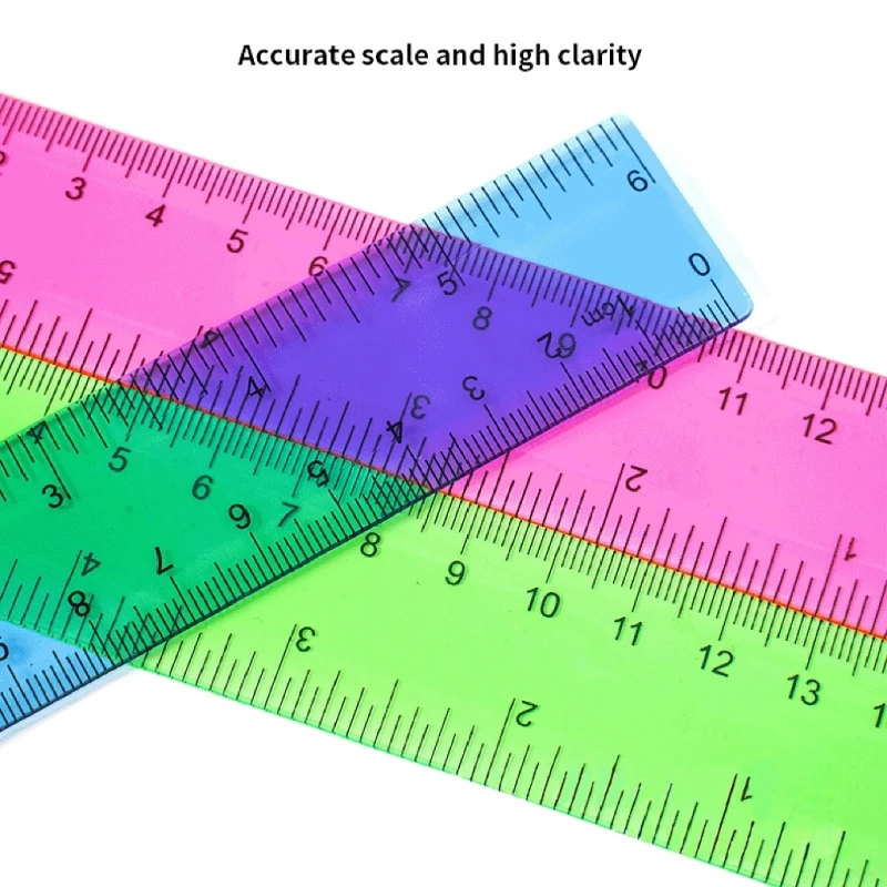 8Pcs Metric Bulk Rulers Set, Kids Ruler for School, Colorful Transparent Rulers