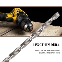 AT44-5PCS Extra Long High-Speed Steel Drill Bit Sets Straight Shank Twist Drill Bit Tool 2-5Mm For Wood