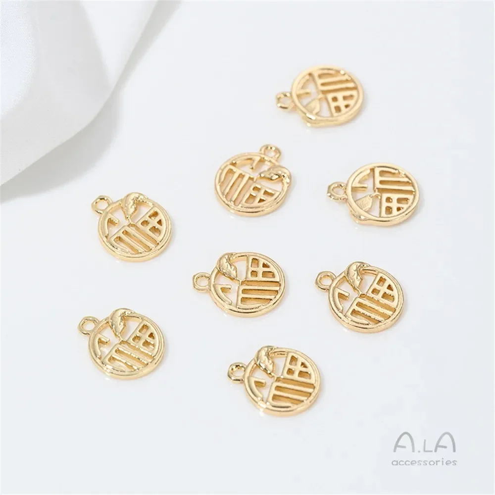 

14K Gold-plated Zodiac Snake Year Blessing Pendant Natal Year Snake Pendant DIY Bracelet Necklace Jewelry Charm Pendant