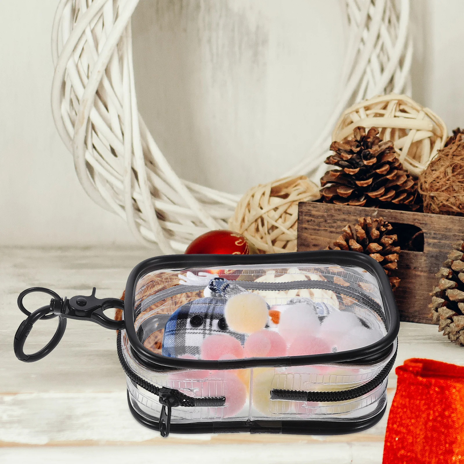 

2 Sets Lipstick Case Keychain Figure Bag Transparent Display Storage Container For Mini Figures Collectibles Keychain