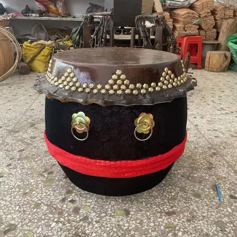 

18 inch paint black cloth cowhide encouraging lion drum