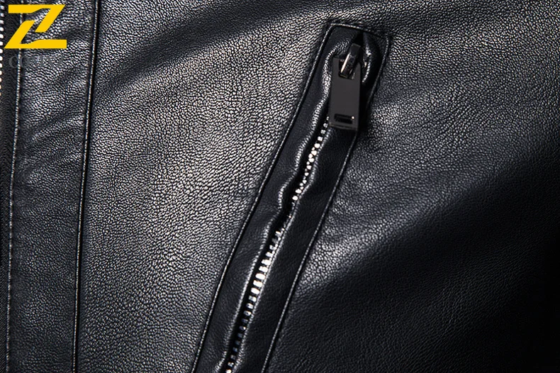 Vintage Leather Jacket Men's Autumn Handsome British Black Baseball Collar Windproof Leather Coat Street Motorcyclist PU Jacket