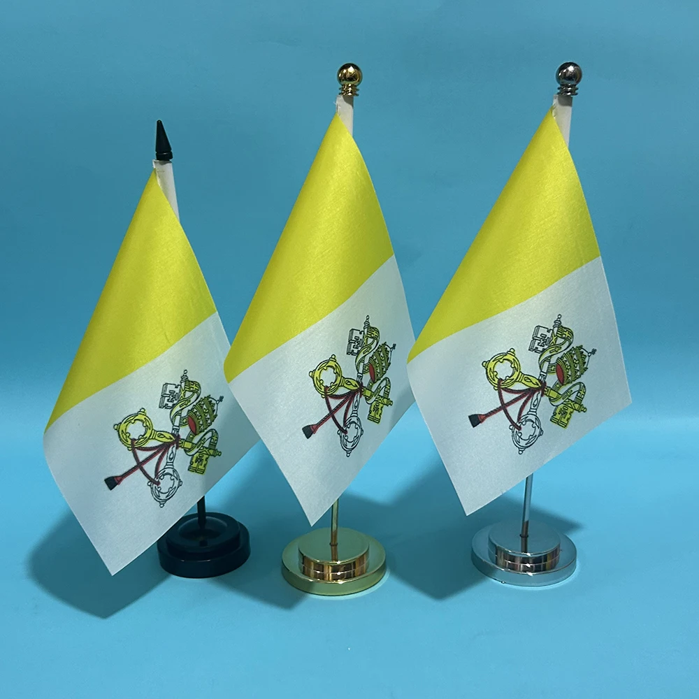 SKY FLAG Büro-Schreibtisch-Flagge des Vatikanflaggen, 14 x 21 cm, Vatikanflagge, Nationalflagge, Landbanner, Schreibtisch-Ornamente, Flaggen
