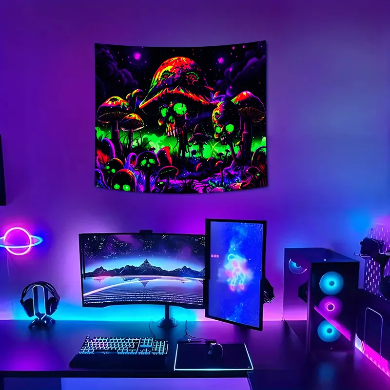 VIKAMA مخدر الجمجمة الفطر نسيج التدرج الموسيقى غرفة الحفلات مخدر موضوع فريد غرفة المعيشة ديكور #2