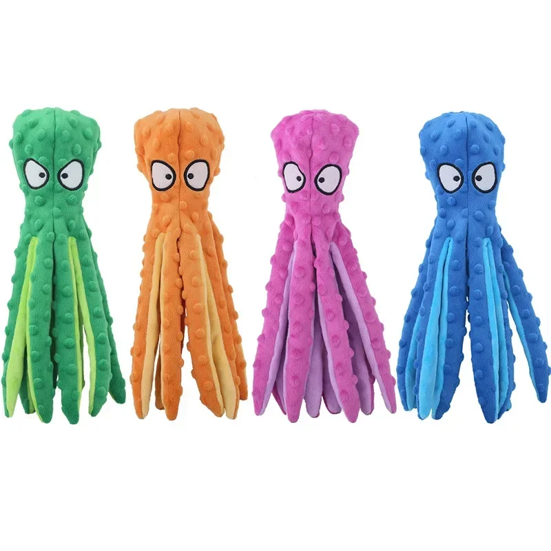 

Cartoon Octopus Plush Dog Toys Resistance To Bite Squeaky Sound Pet Puppy Toy For Cleaning Teeth Small Dogs Chew Supplies Yorkie