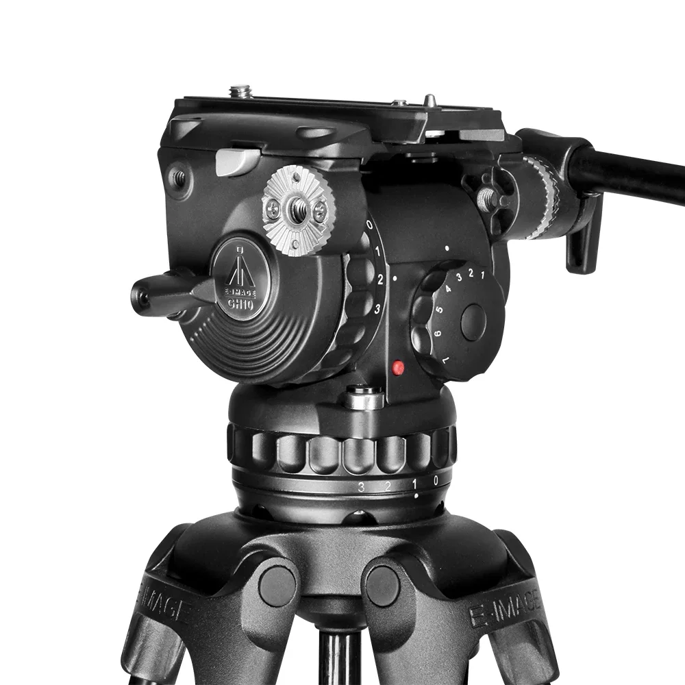 E-IMAGE EG10C2 Professional Video Tripod with 75mm Fluid Head and Carbon Fiber Tripod